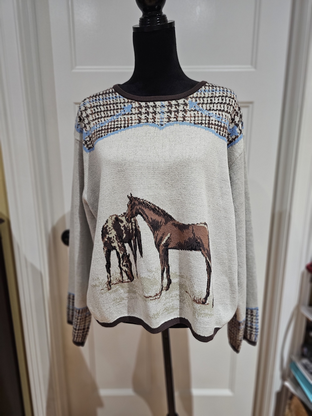 Double D Ranch 'Horsiculture' Sweater Horses Motif